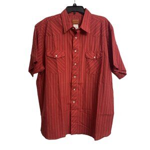 Rustler By Wrangler Pearl‎ Snap x-Long Tails Striped  Shirt Size XXL Equestrian